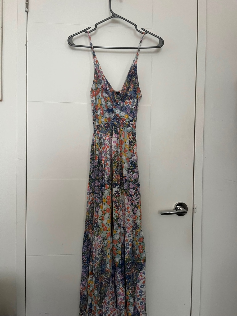 Beautiful Angie Floral V-Neck Maxi Dress in Multicolor
